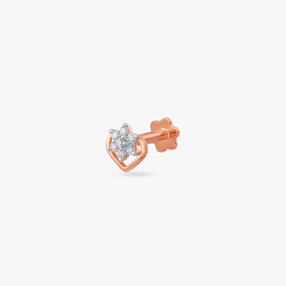 Floral Hug Diamond Nose Pin