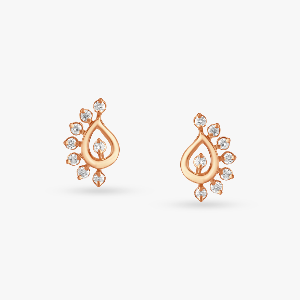 Sleek Diamond Stud Earrings