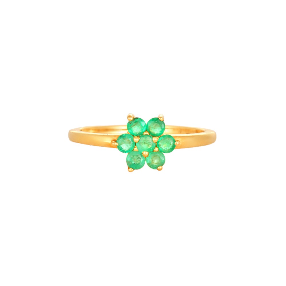 Eternal Emerald Floral Finger Ring