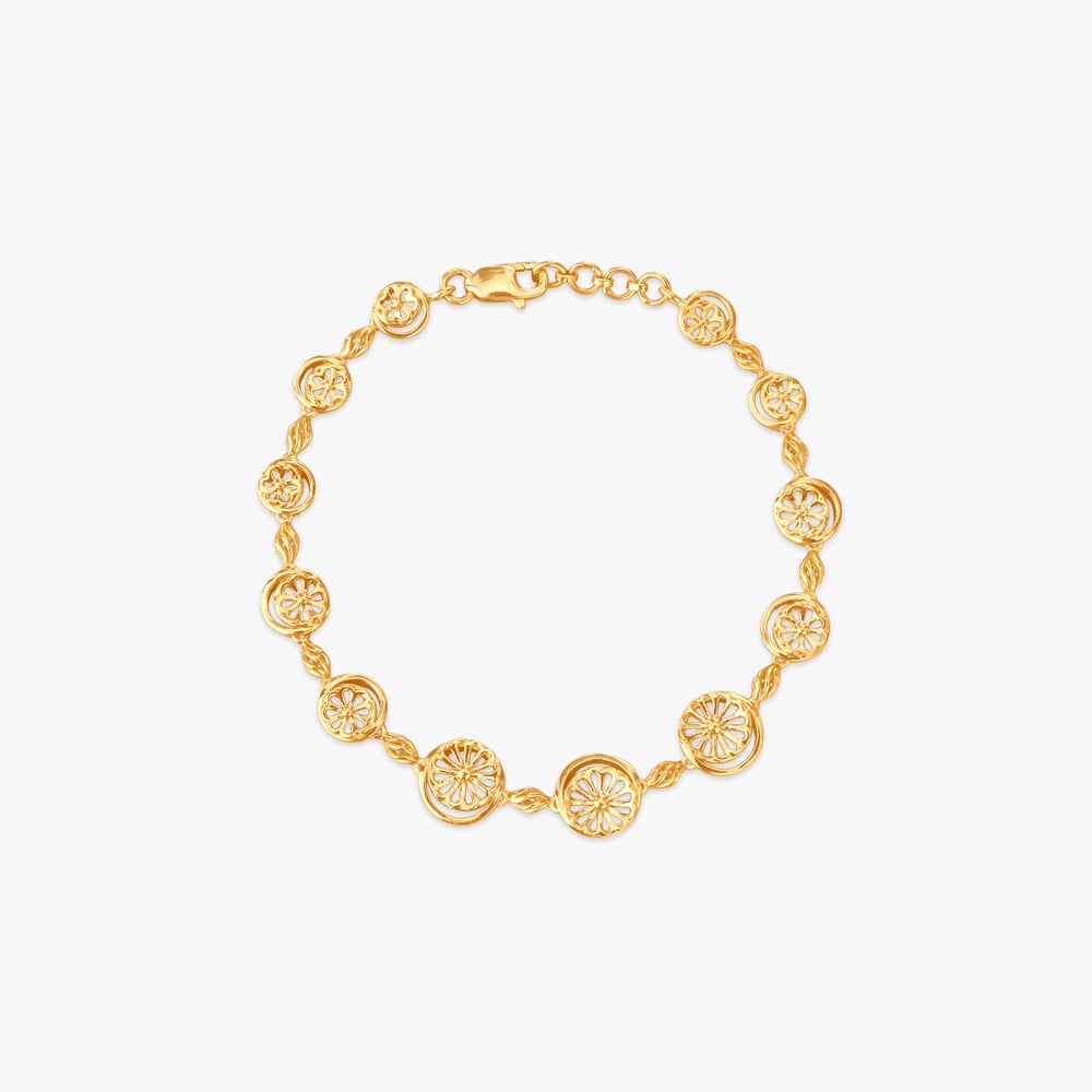 Floral Cascade Gold Bracelet