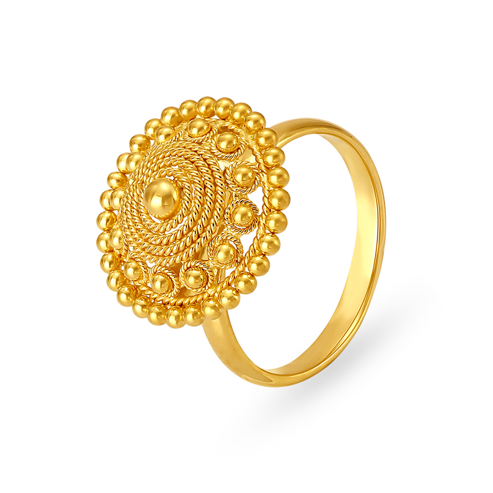 

Breathtaking Floral Gold Finger Ring