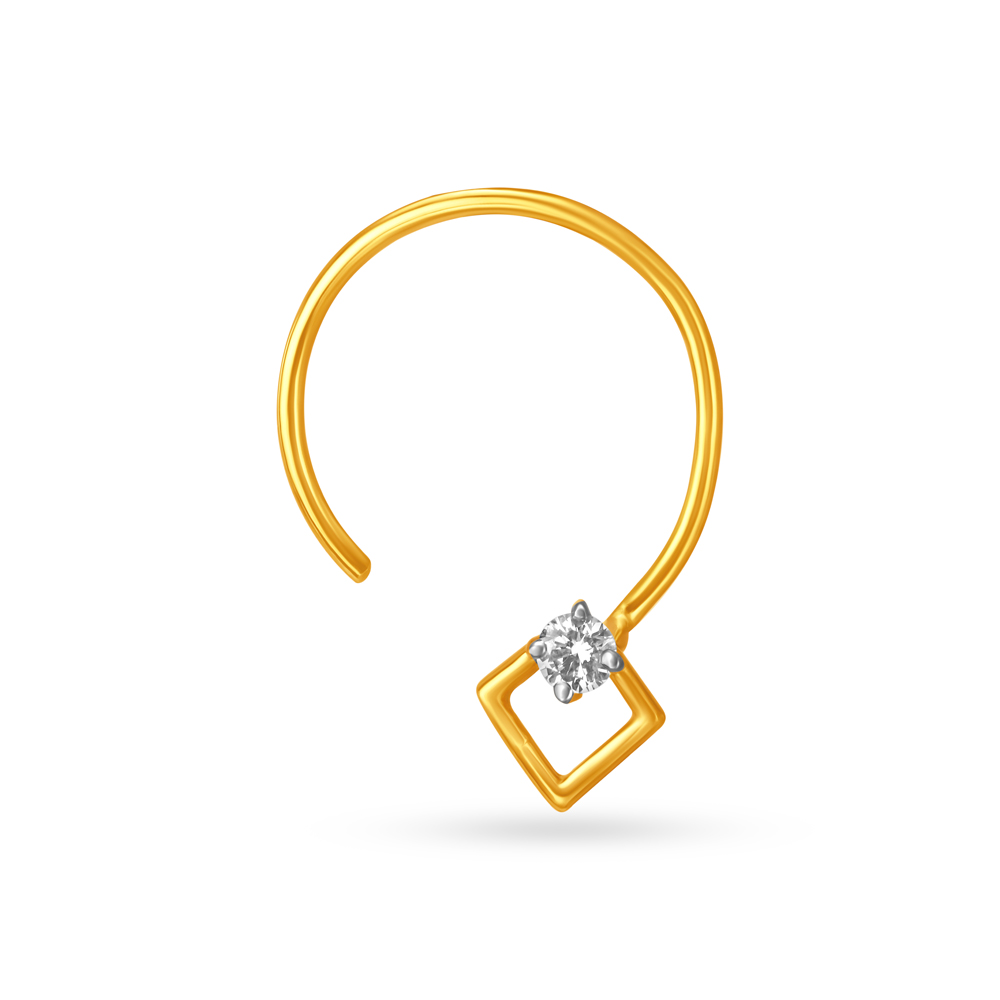 Charming Single Stone Diamond Nose Pin