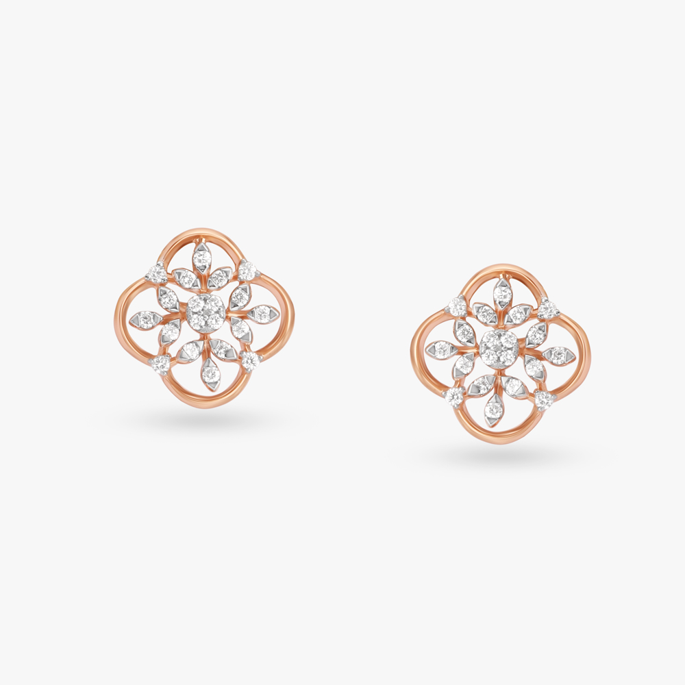 Sheen Blossom Diamond Stud Earrings