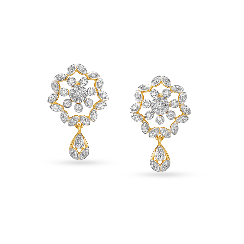 

Bedazzling Floral Drop Earrings