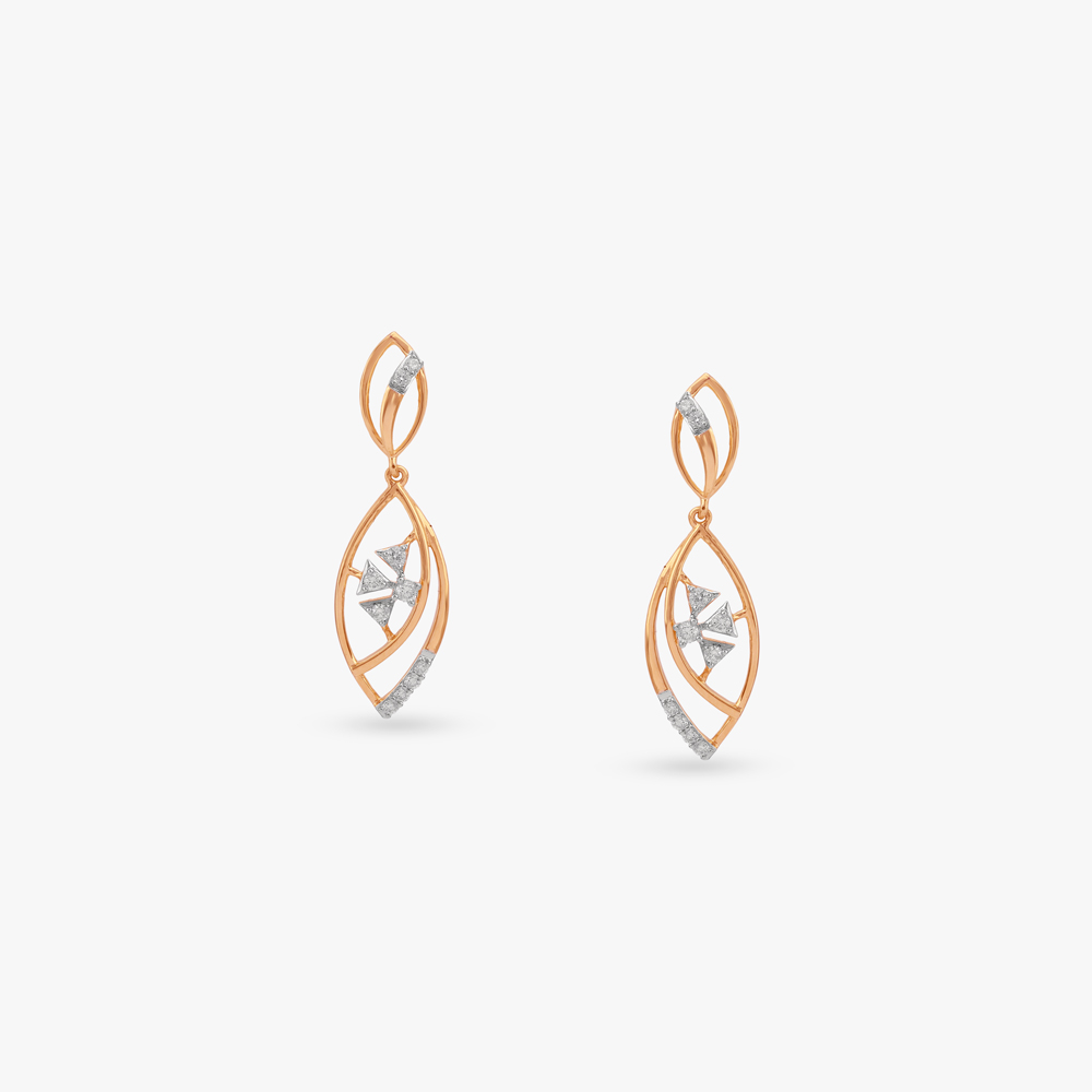 Starlit Bloom Diamond Drop Earrings