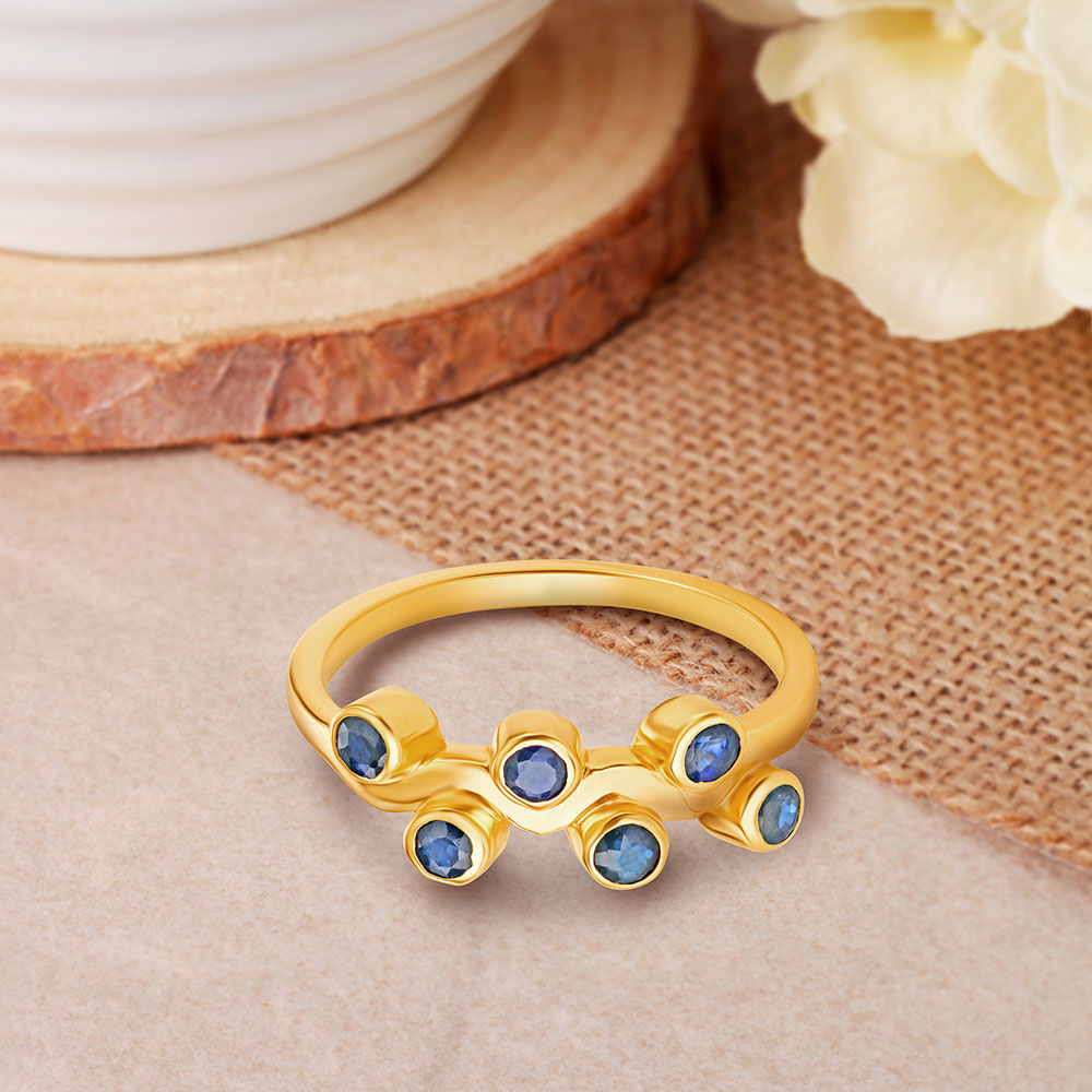 

Dainty Sapphire Gold Finger Ring
