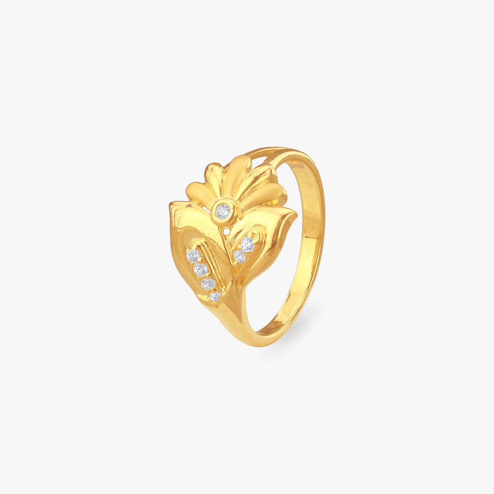 Blossom Arc Gold Ring