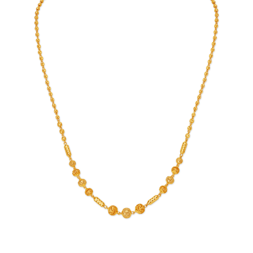 Carved Exciting Bead Gold Chain