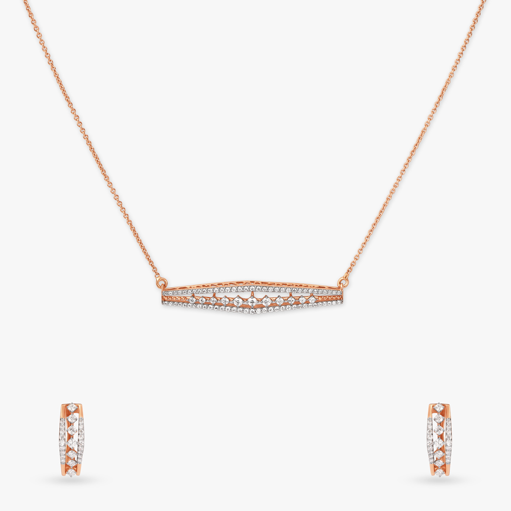 Stunning Contemporary Diamond Necklace Set