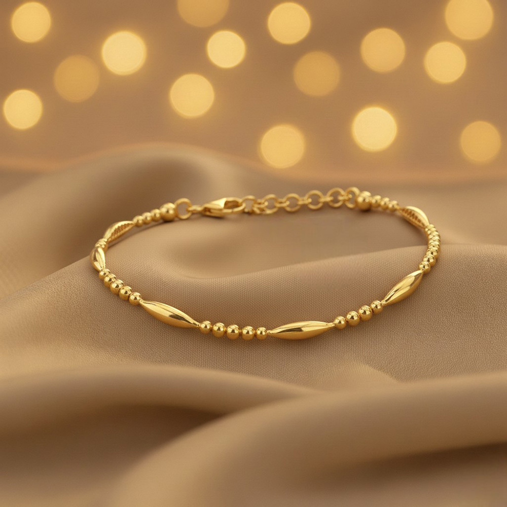 Glint Bead Gold Bangle