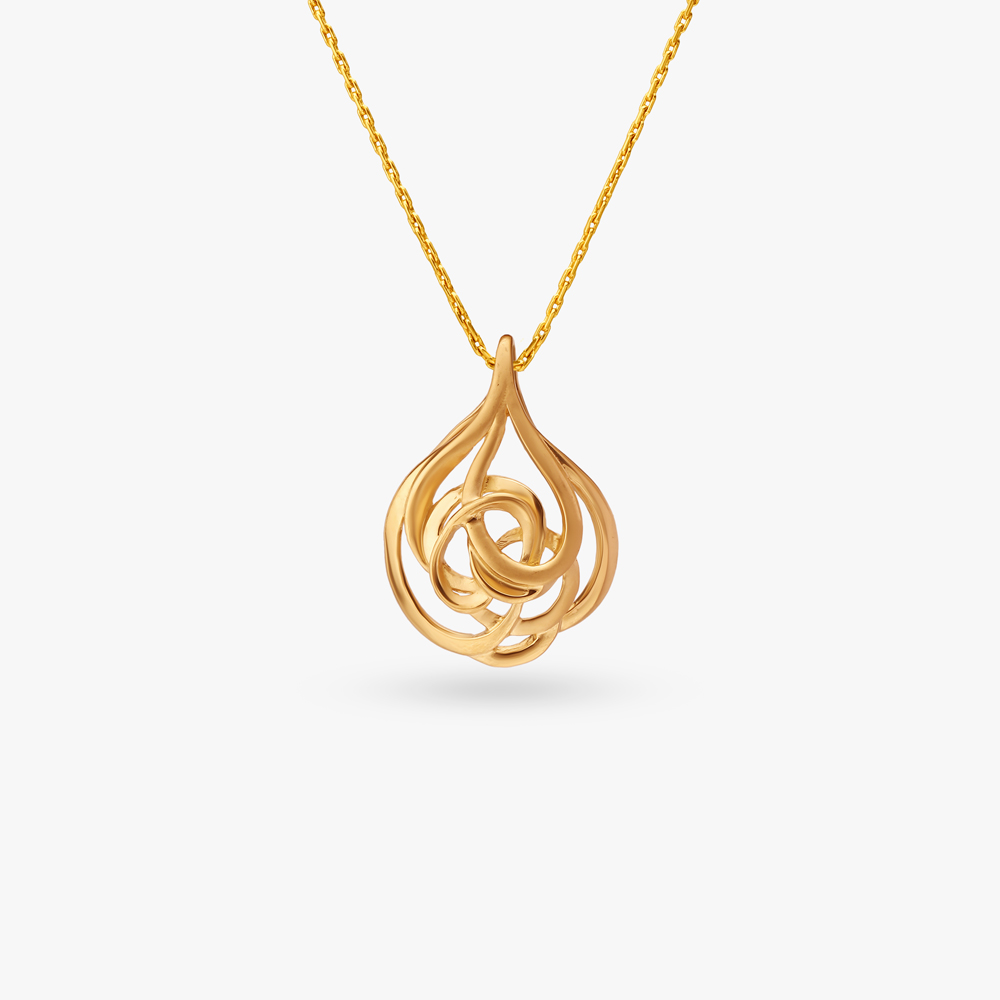 Swirl Connection Gold Pendant