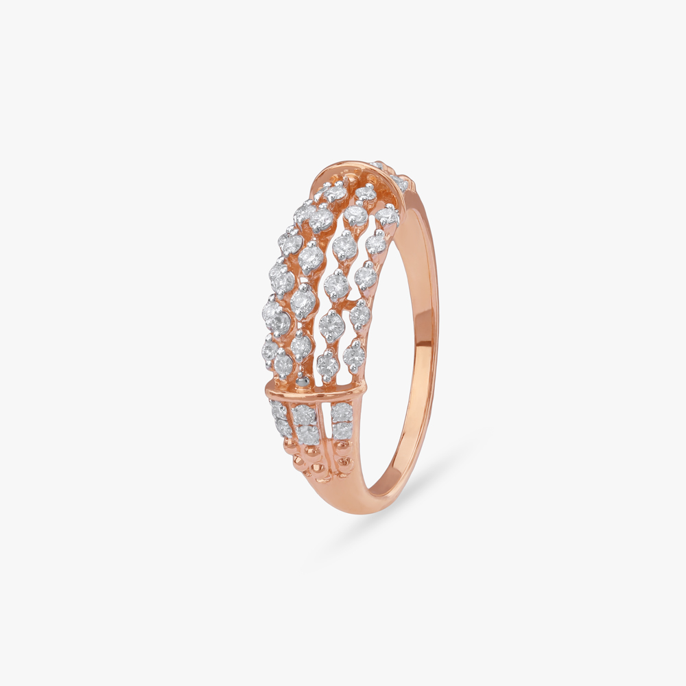 Row Dome Diamond Ring