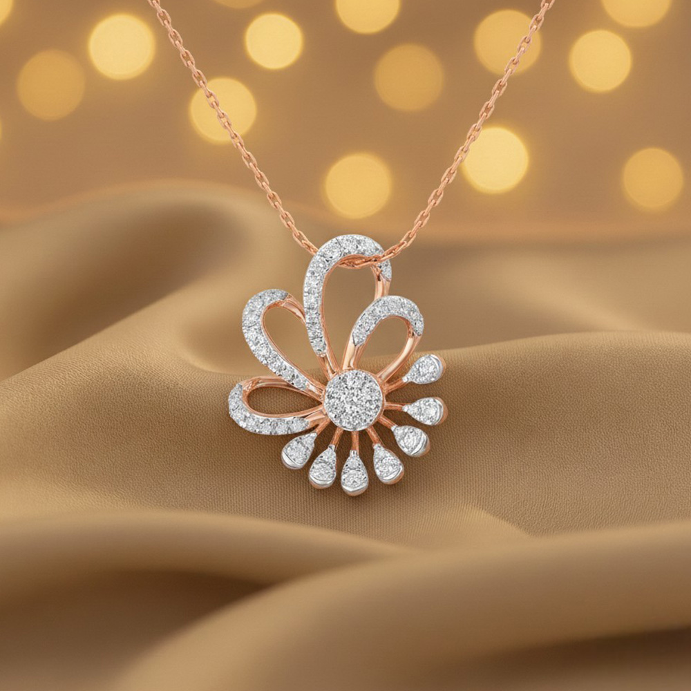 Whimsical Bloom Diamond Pendant