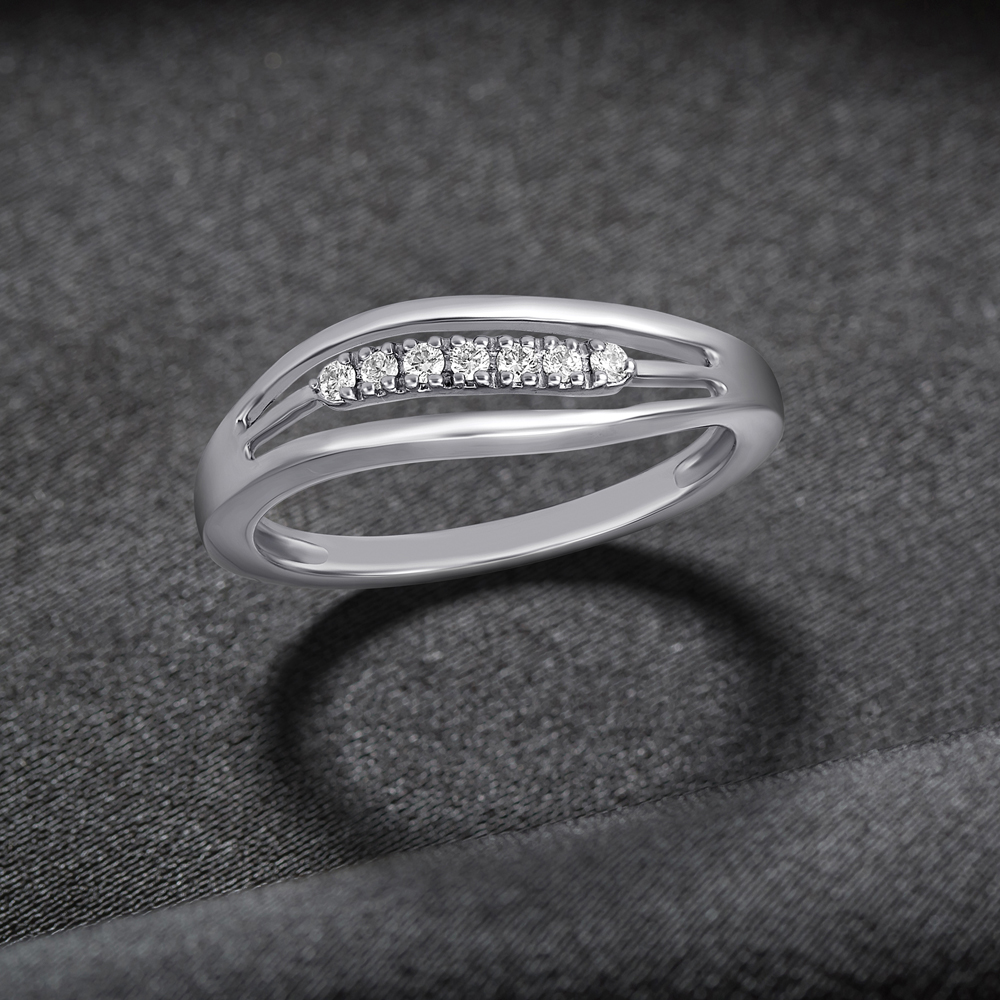 Dainty Platinum and Diamond Ring