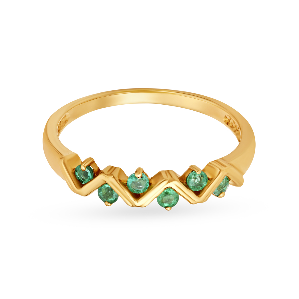 

Ethereal Emerald Gold Finger Ring