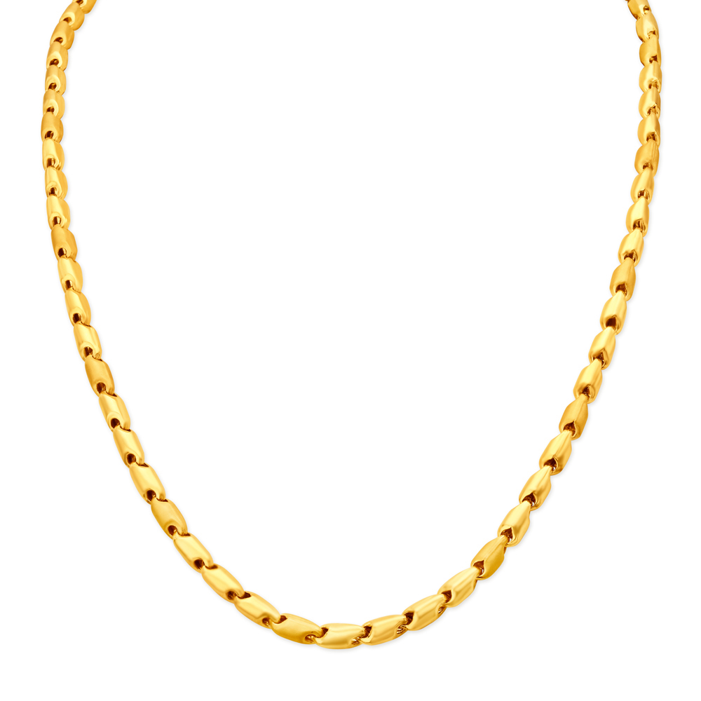 Splendid 22 Karat Yellow Gold Dual-Texture Link Chain