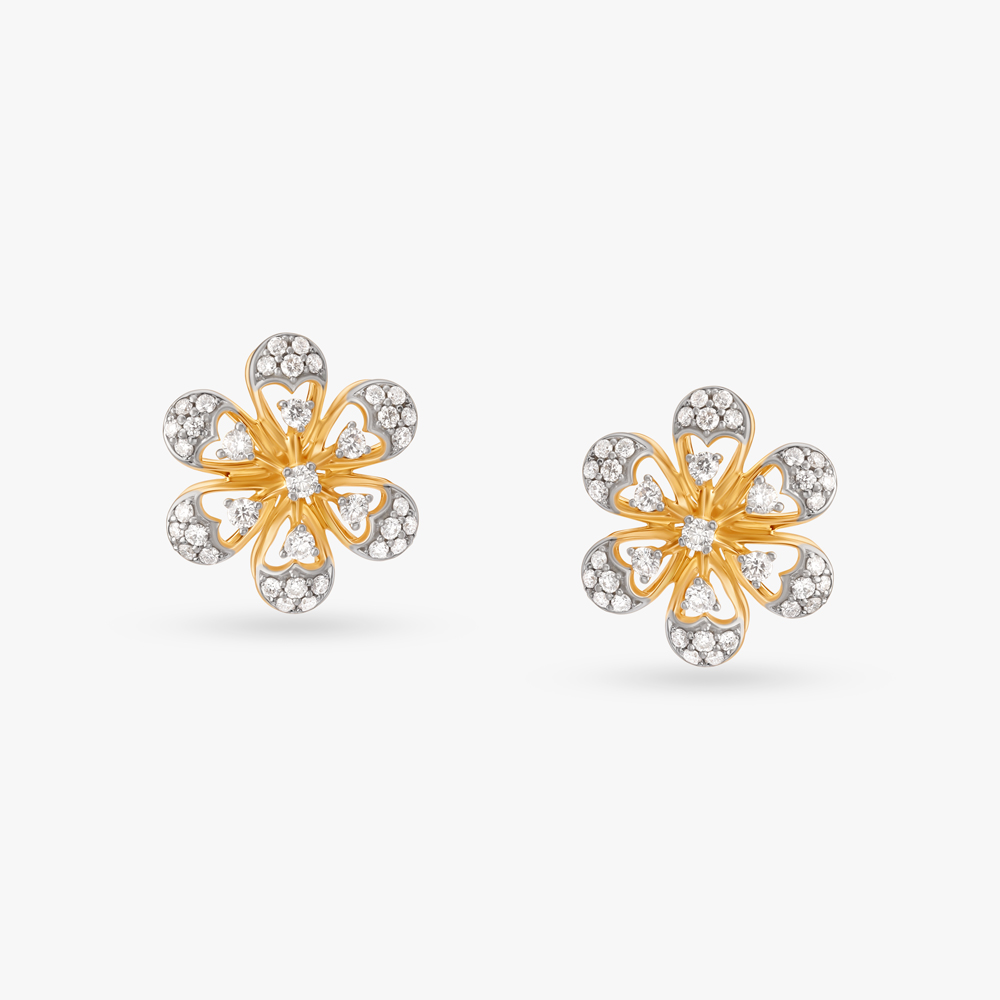 Contemporary Elegance Diamond Stud Earrings