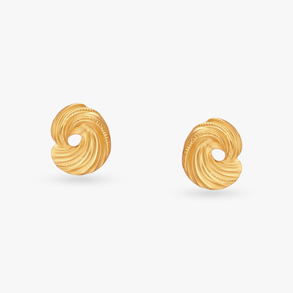 

Swirling Gold Stud Earrings