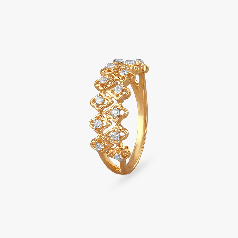Criss-Cross Sparkle Diamond Ring