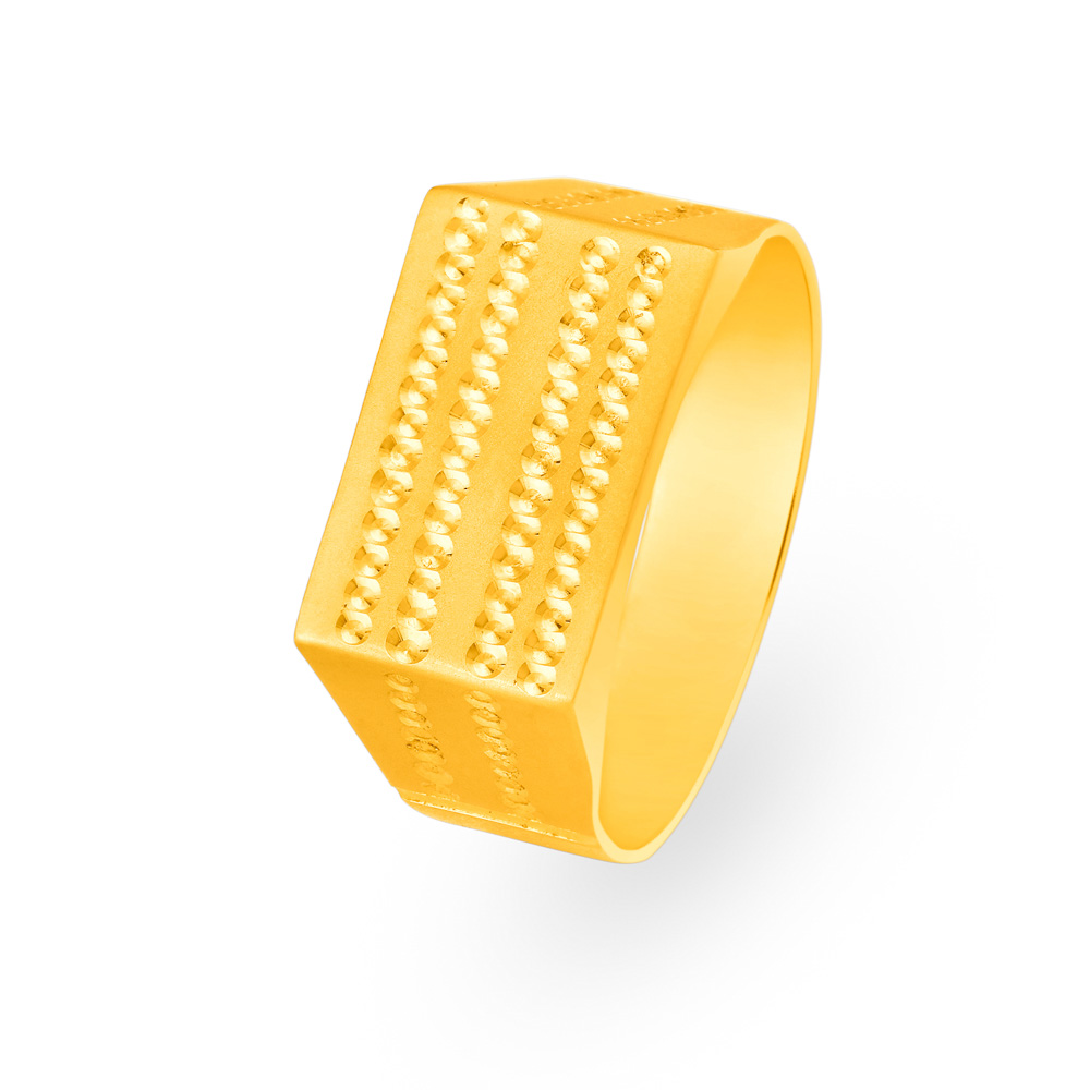 Dashing 22 Karat Yellow Gold Embossed Ring
