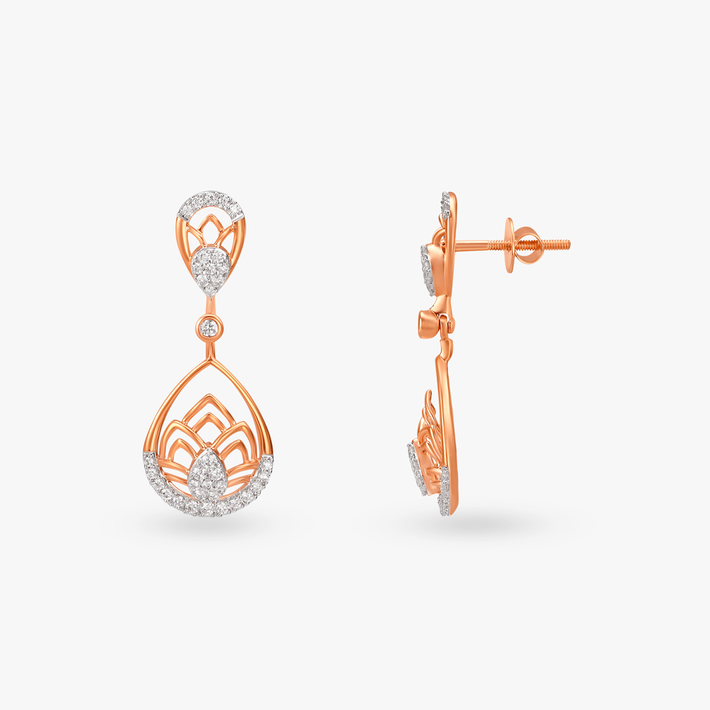 

Lotus Allure Diamond Drop Earrings