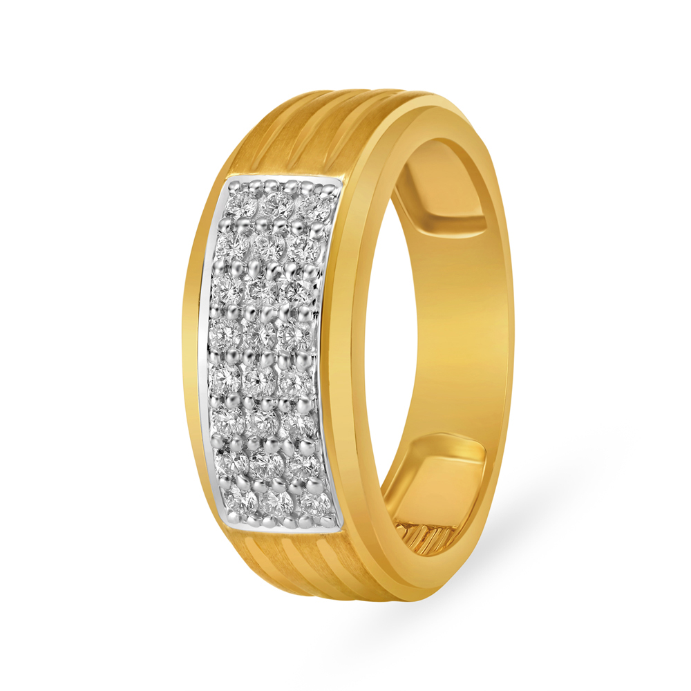

Eternity Line Diamonds and Gold Finger Ring for Men