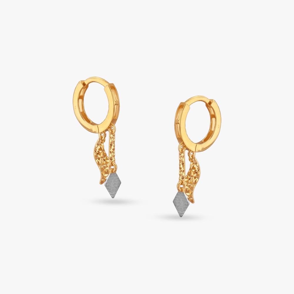 Twisted Glam Gold Hoop Earrings