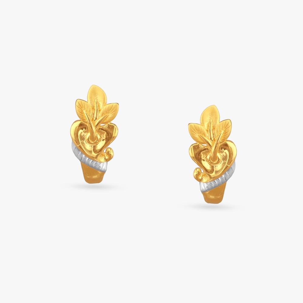 Radiant Wheel Gold Stud Earrings