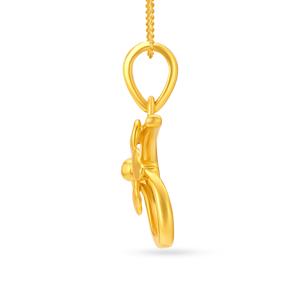 

Modern Floral Gold Pendant