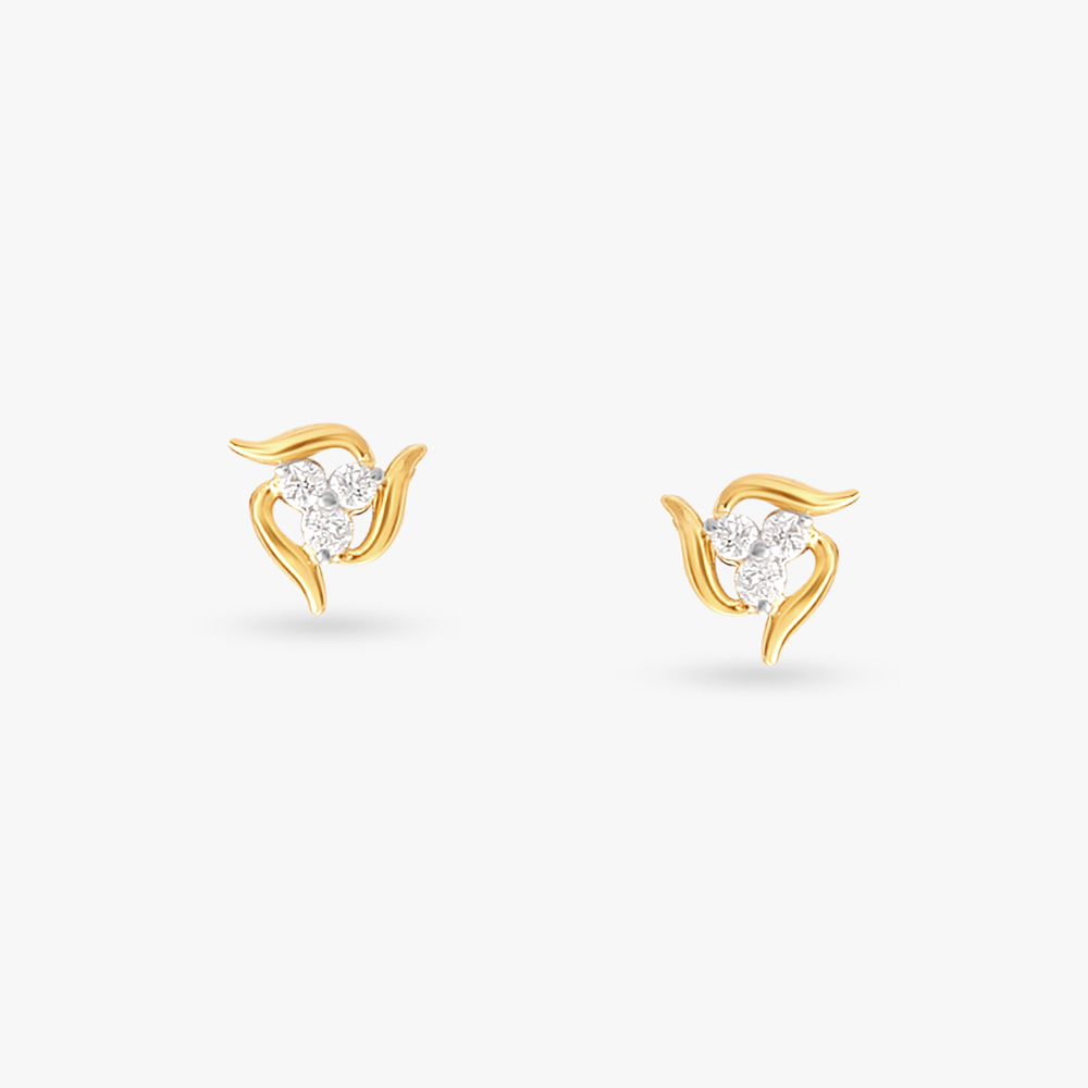 Dazzling Triangle Diamond Stud Earrings