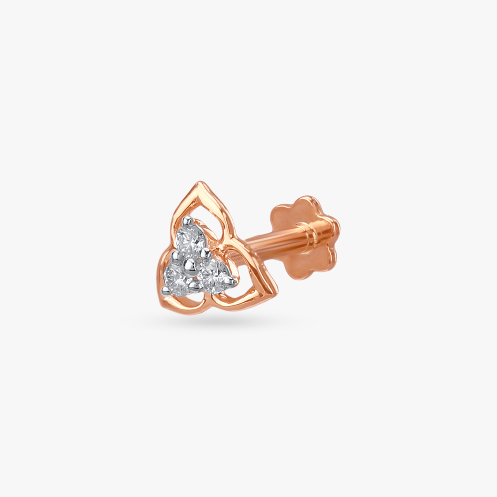Clover Bloom Diamond Nose Pin