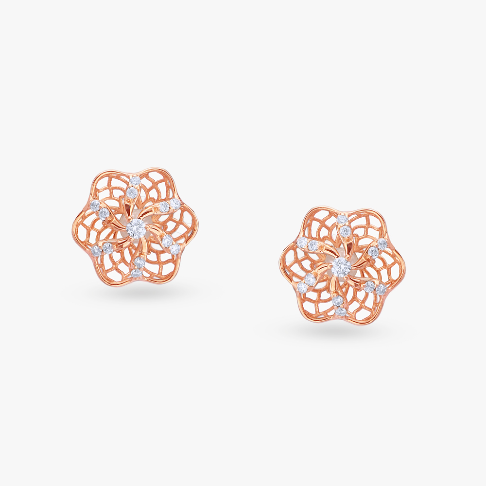 Sparkling Diamond Stud Earrings