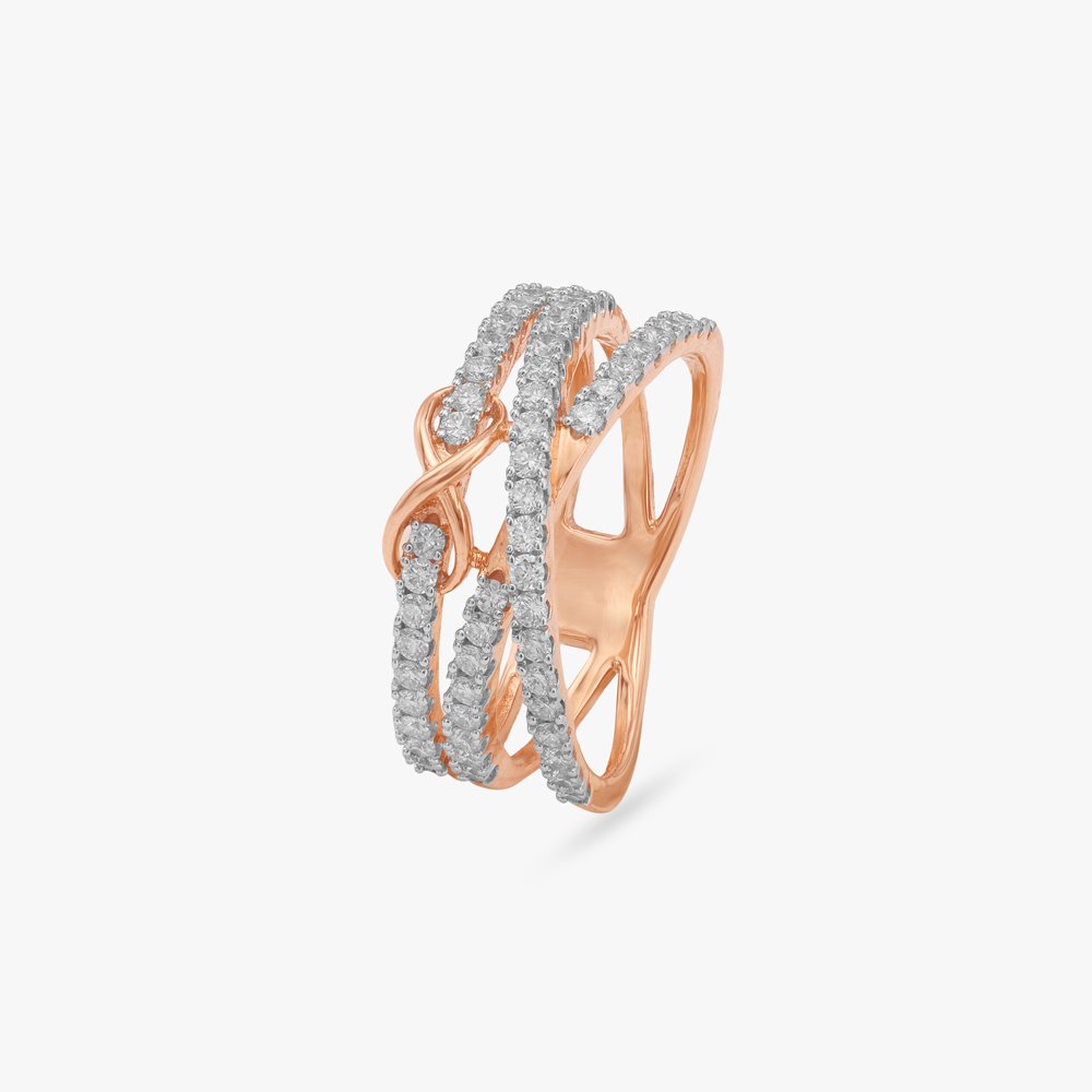 Sculpted Crossover Diamond Ring
