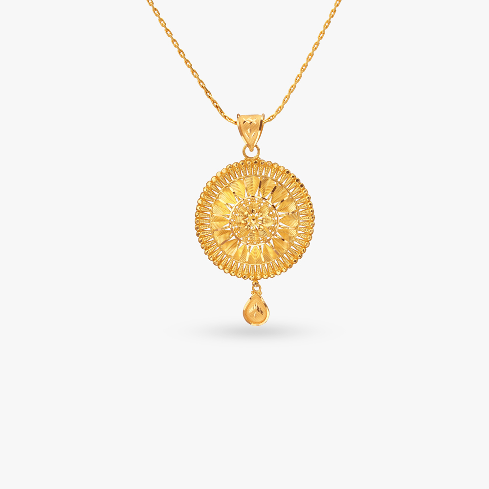 Radiant Bloom Gold Pendant