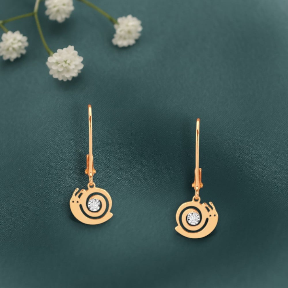 Snail Trails Diamond Hoop Earrings for Kids