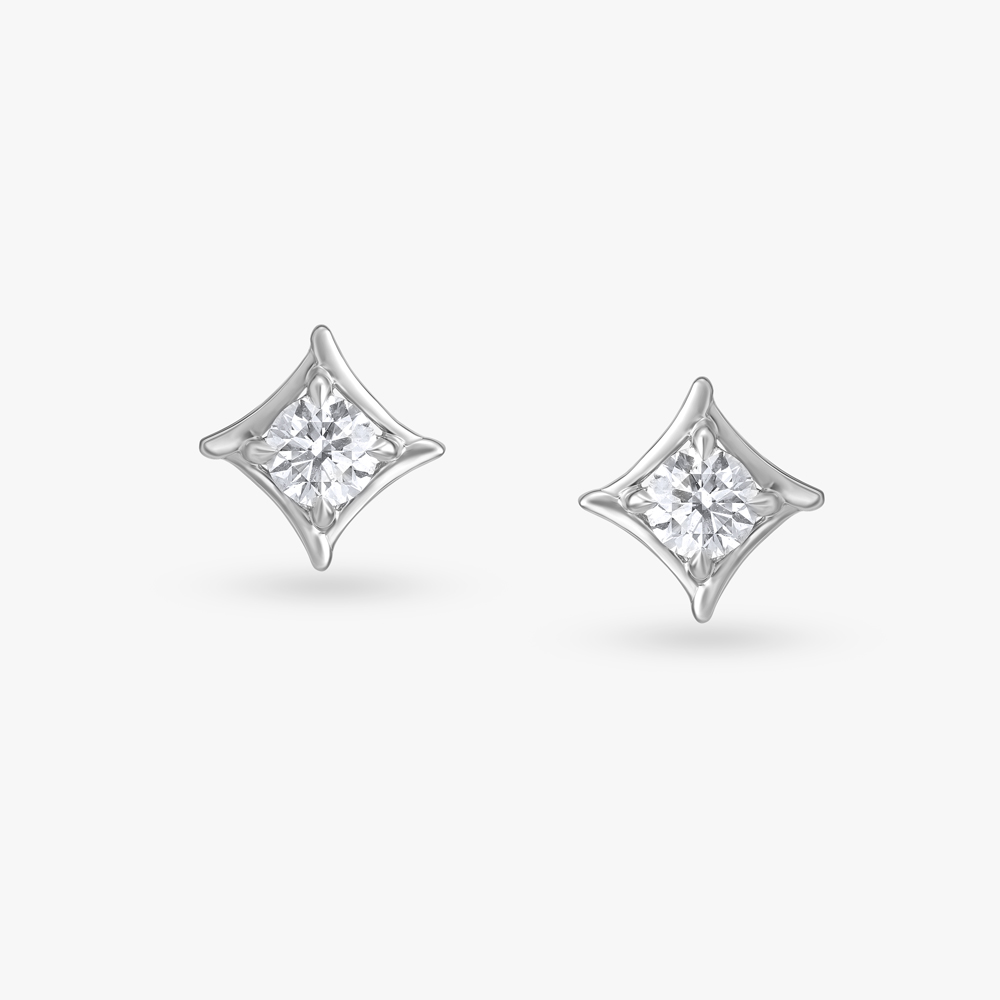 Square Radiance Diamond Stud Earrings