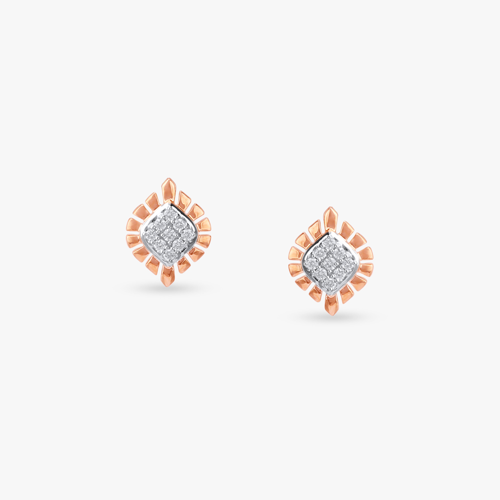 Sunrise Spark Diamond Stud Earrings
