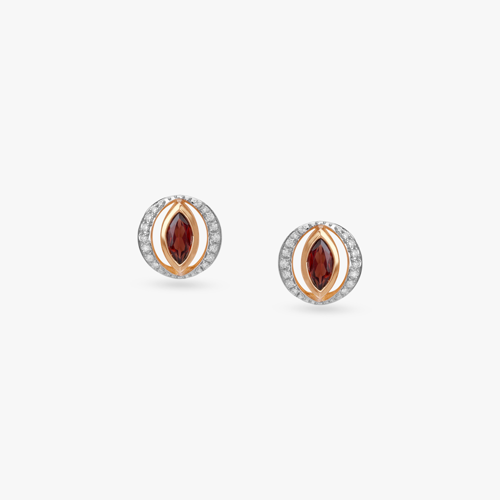 Ember Eclipse Diamond Stud Earrings