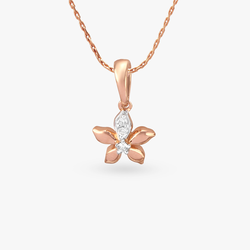Twinkling Flower Diamond Pendant for Kids