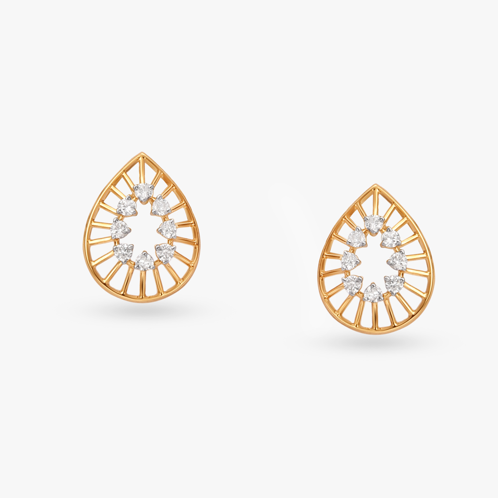 Geometric Harmony Diamond Stud Earrings