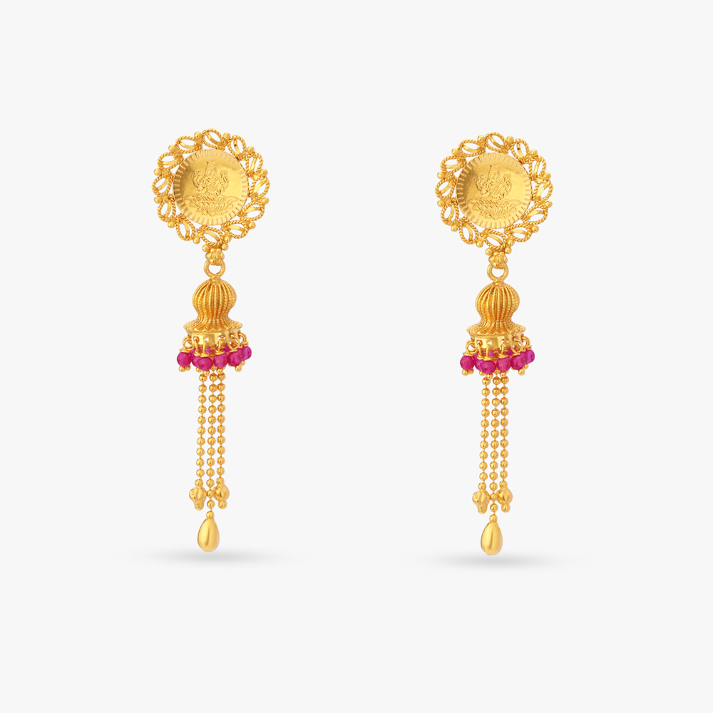 Ornate Gold Drop Earrings