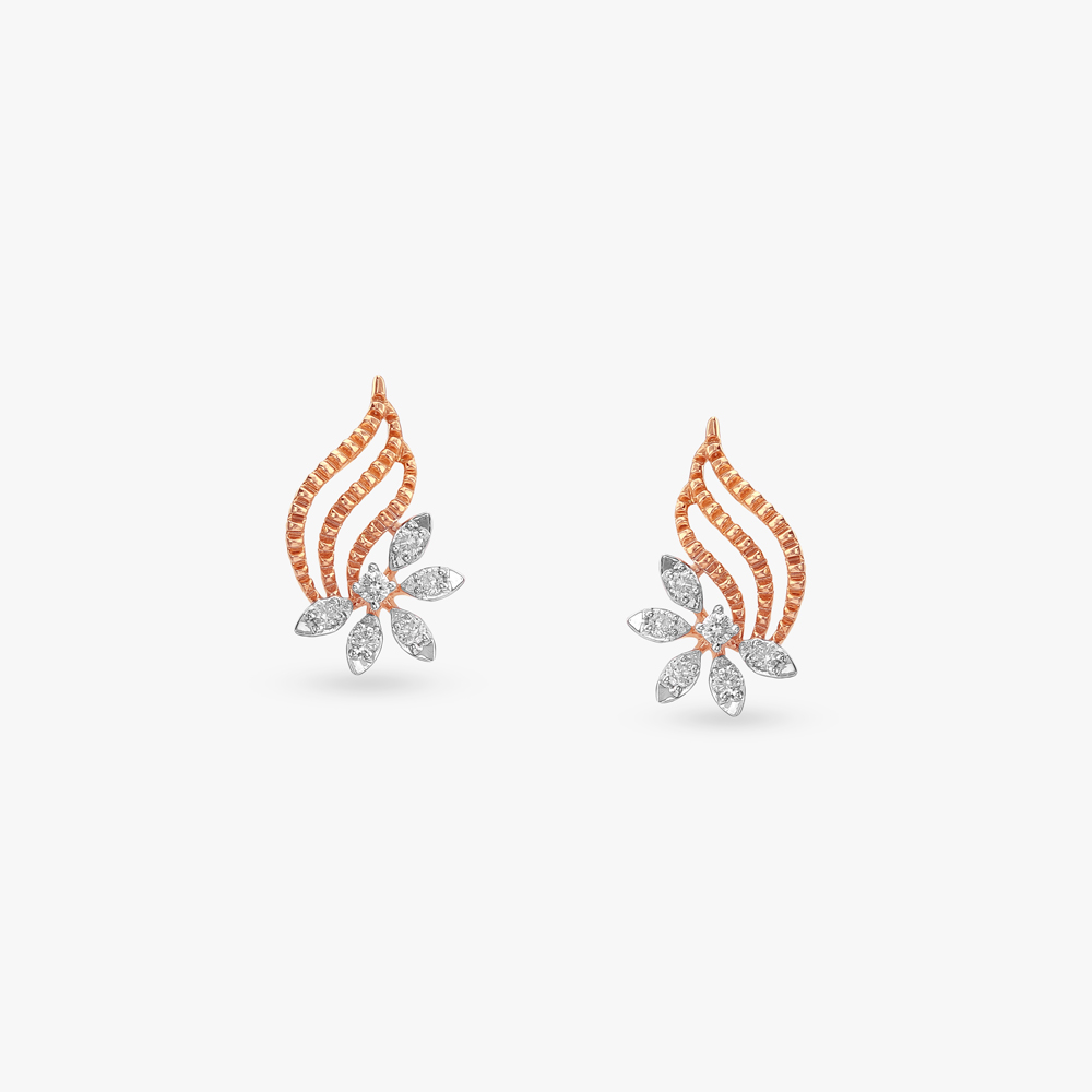 Petal Sway Diamond Stud Earrings