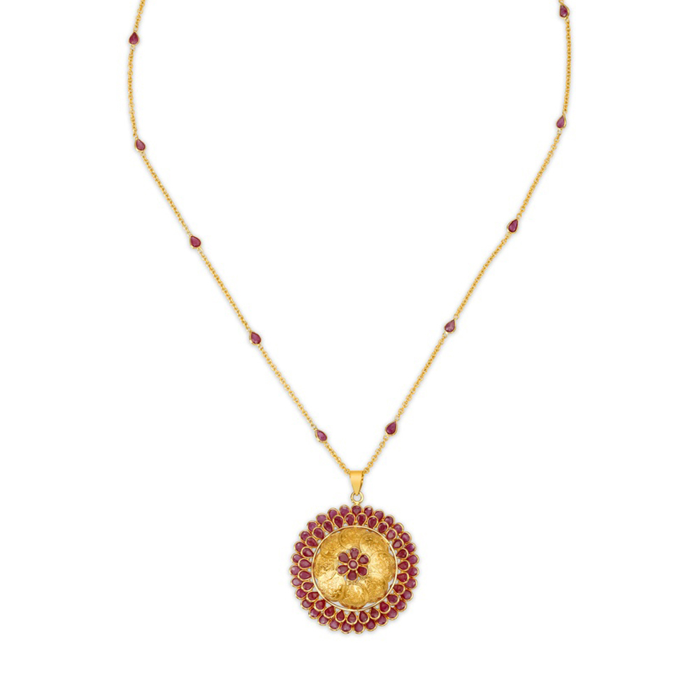 

Dhanashree Ruby Necklace