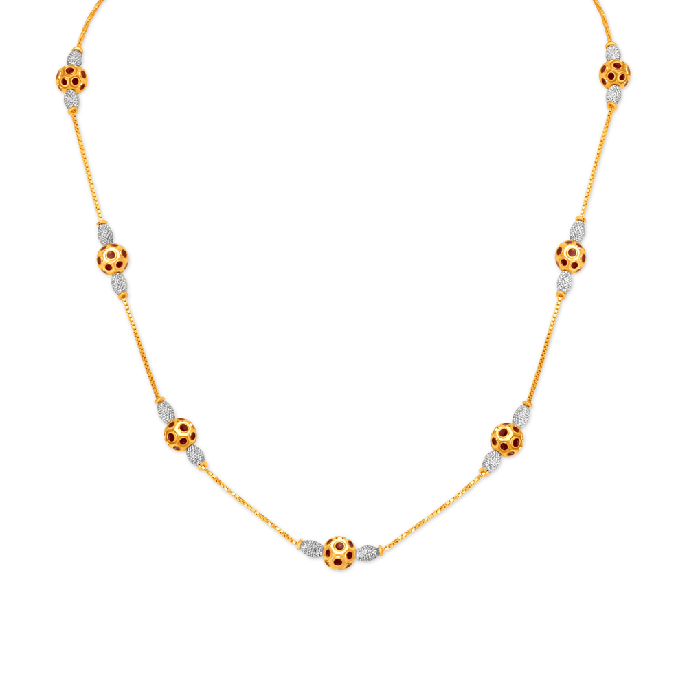 

Graceful Fancy Bead Gold Chain