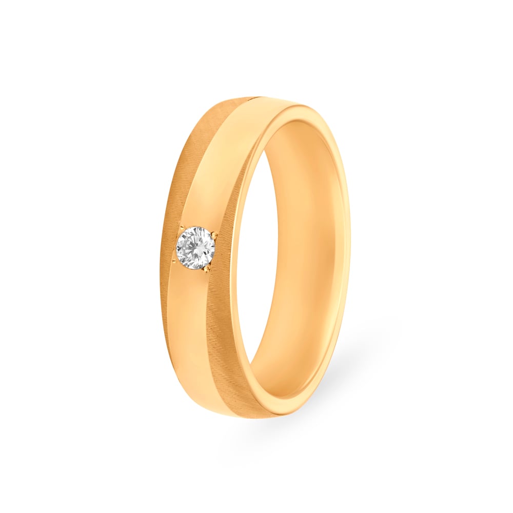 Streamlined Diamond Men's Finger Ring