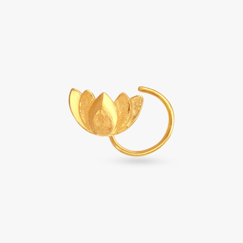 Lotus Grace Gold Nose Pin