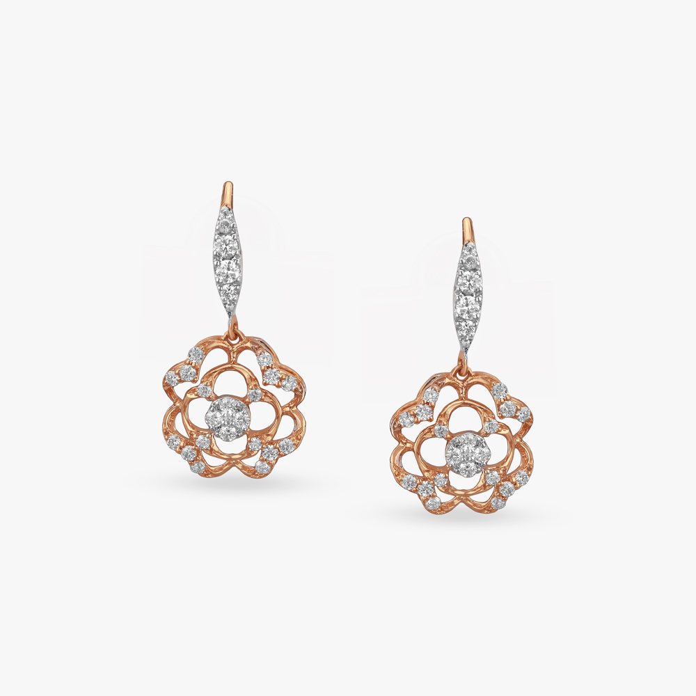 Blossom Charm Diamond Drop Earrings