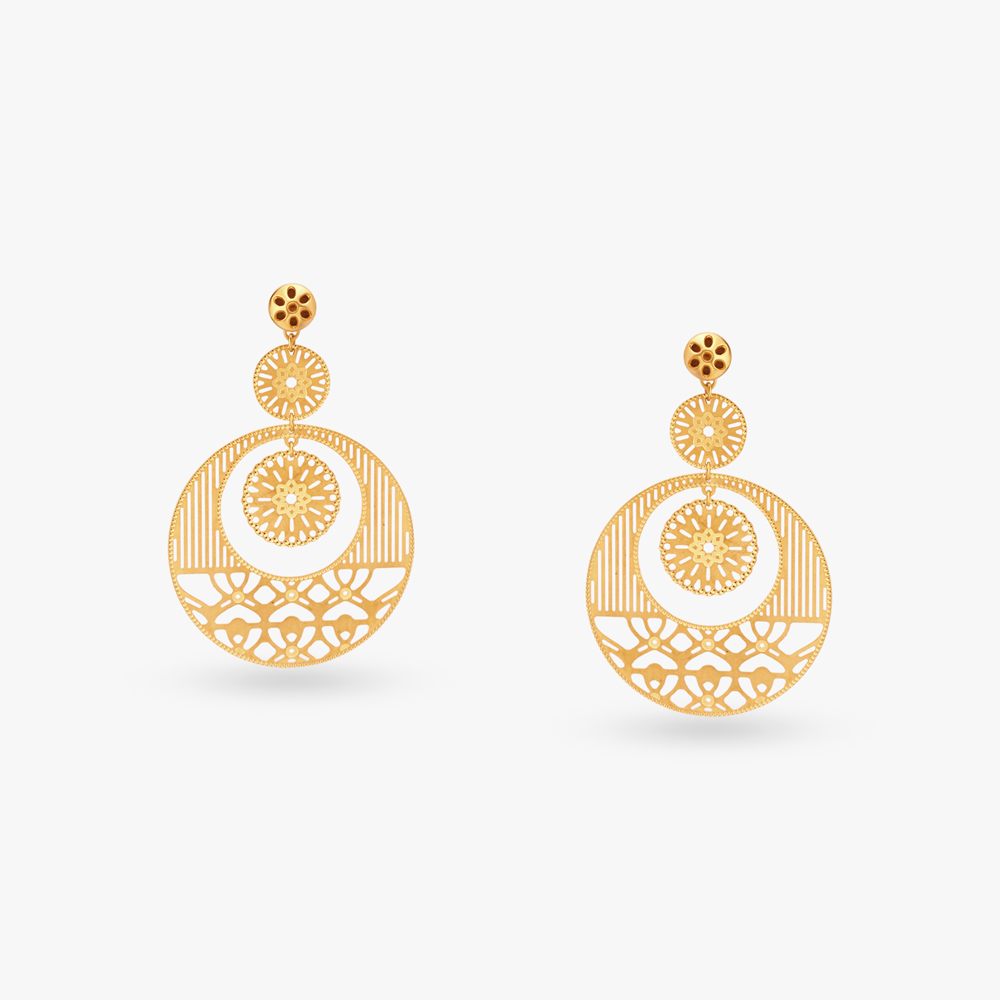Geometric Gold Drop Earrings