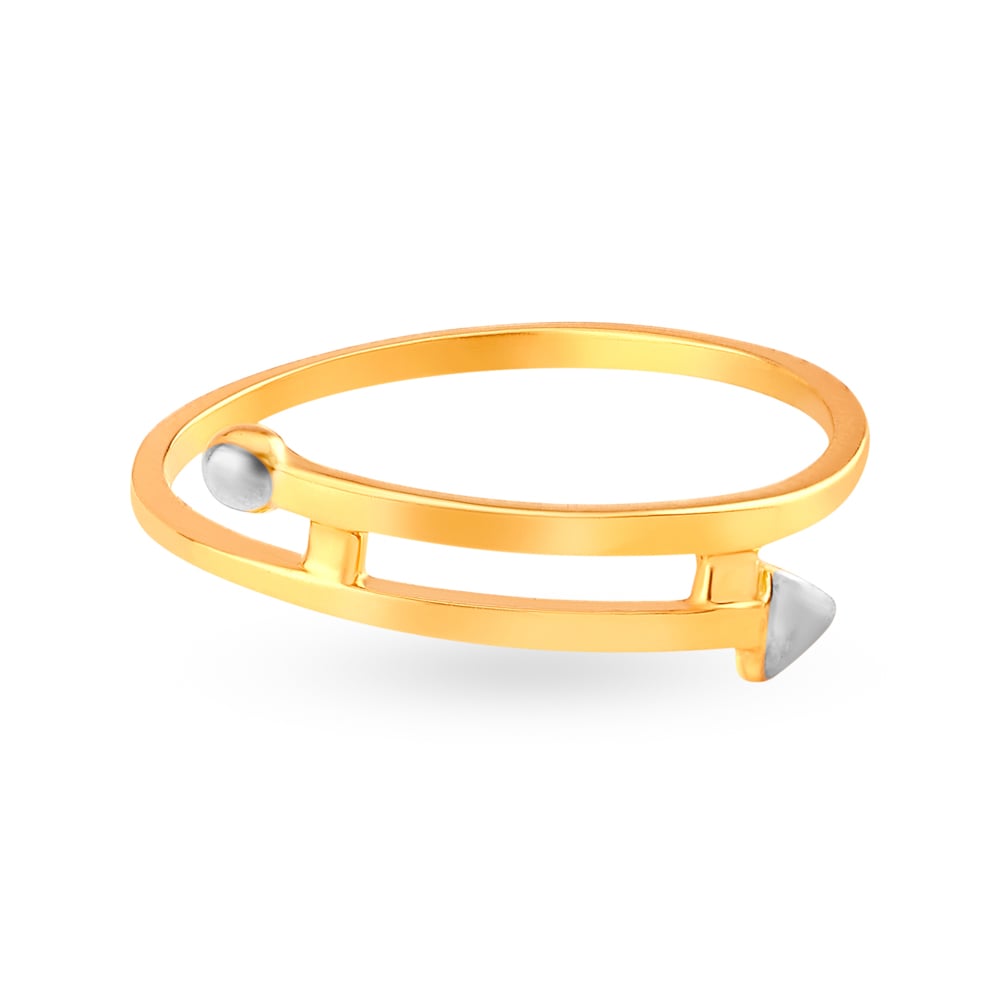 

Dual-toned Gold Arrow Finger Ring