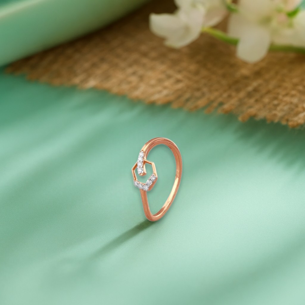 Geometric Sparkle Diamond Ring